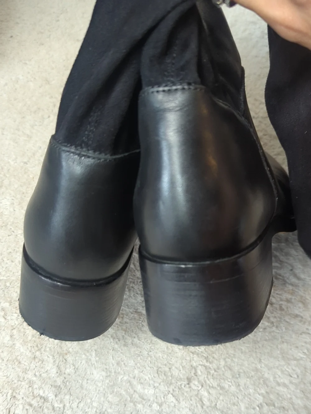 Marc by Marc Jacobs Black Leather & Suede Over The Knee Boots Size 39